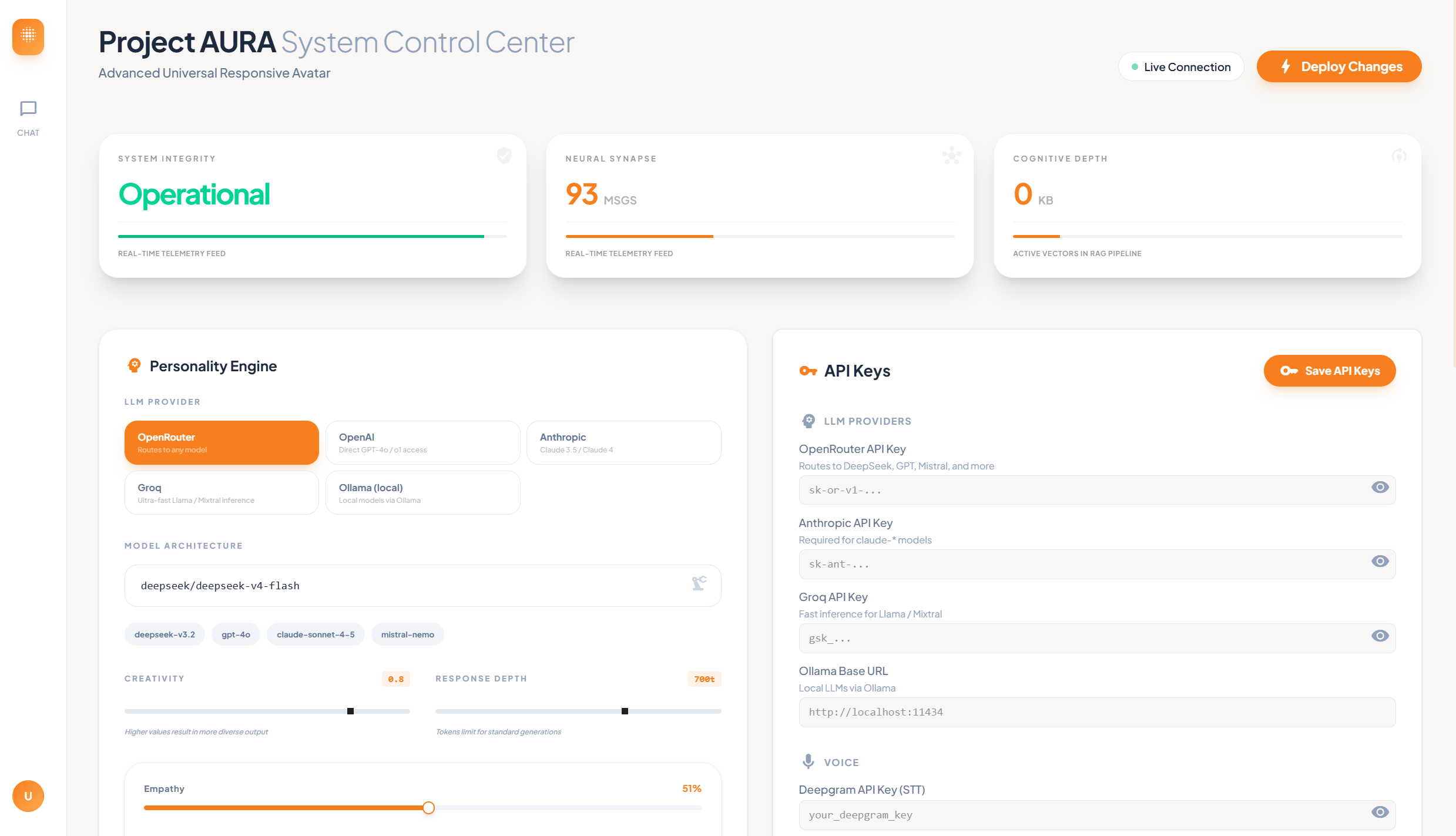 AURA system control center